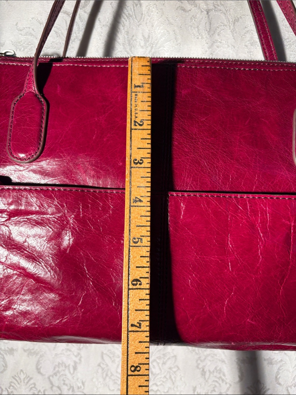 HOBO Leather Tote in Deep Raspberry - Picture 4 of 15